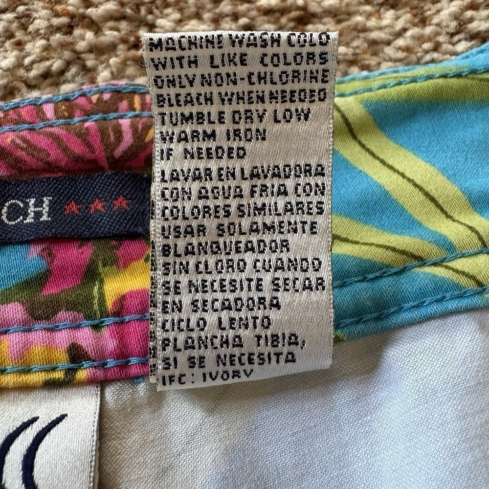 Vintage Bill Blass Jeans Tropical Capri Pants Size 14 Parrot Pineapple Print 🦜 - Picture 9 of 15